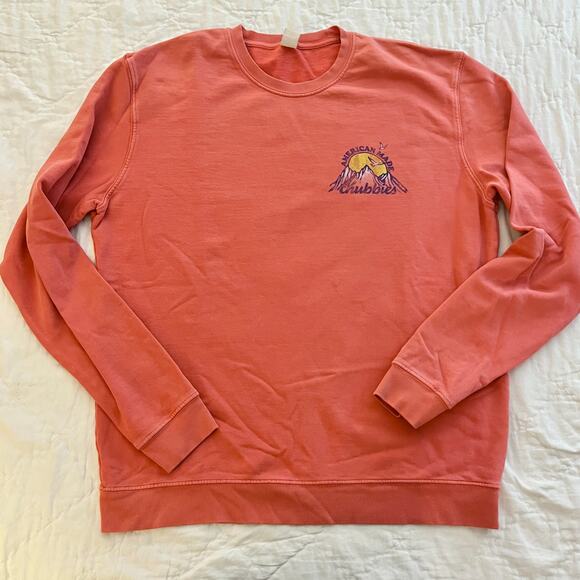 Coral Orange Chubbies Pullover Sweatshirt American Made L - Picture 1 of 7